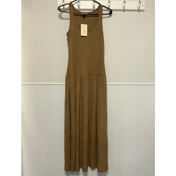 Women's Universal Thread Ribbed Tank Dress Brown Size XS Maxi Tan NEW NWT scoop - Picture 6 of 12